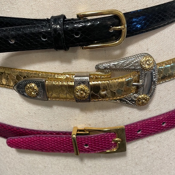 3 Genuine Snakeskin Belts - Picture 2 of 10